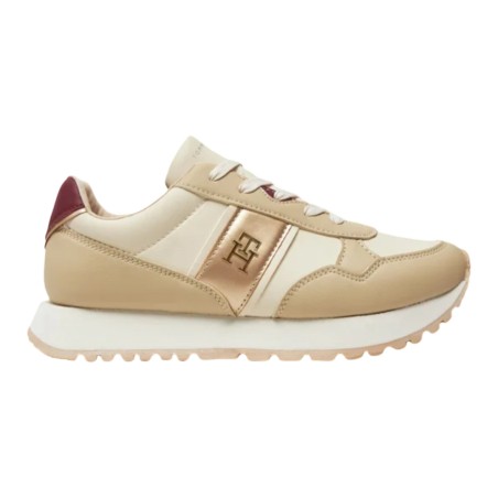 Tommy Hilfiger – Niedrig geschnittene Schnürschuhe - Beige-Weiß