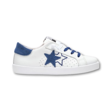 Sneakers pelle 2Star - Weiß-Blau