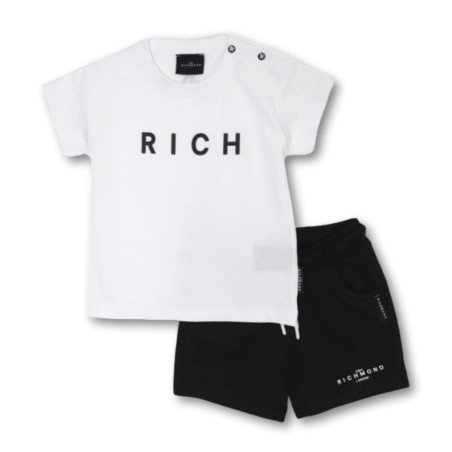 Ensemble T-shirt et bermuda John Richmond - Noir et blanc