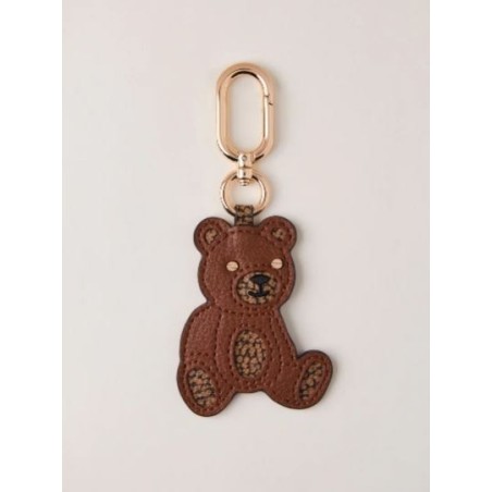 MCM Teddy Bear Logo Keyring in Brown