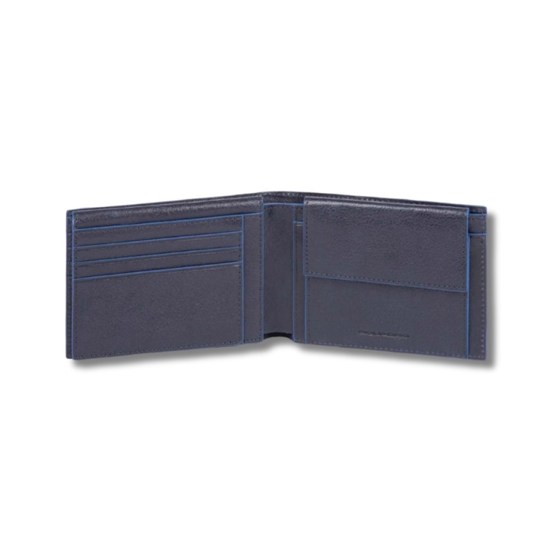 PIQUADRO Blue Square fermasoldi porta banconote, uomo, pelle nero