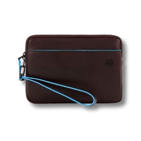 Piquadro – Quadratische Revamp-Clutch, Blau - MOOR